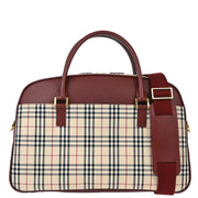 Burberry Beige Bordeaux Burberry Check 2way Shoulder Handbag