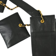 Chanel Black Lambskin Multi Pouch Belt Bum Bag #70/28