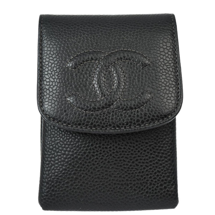 Chanel Black Caviar Cigarette Case Small Good