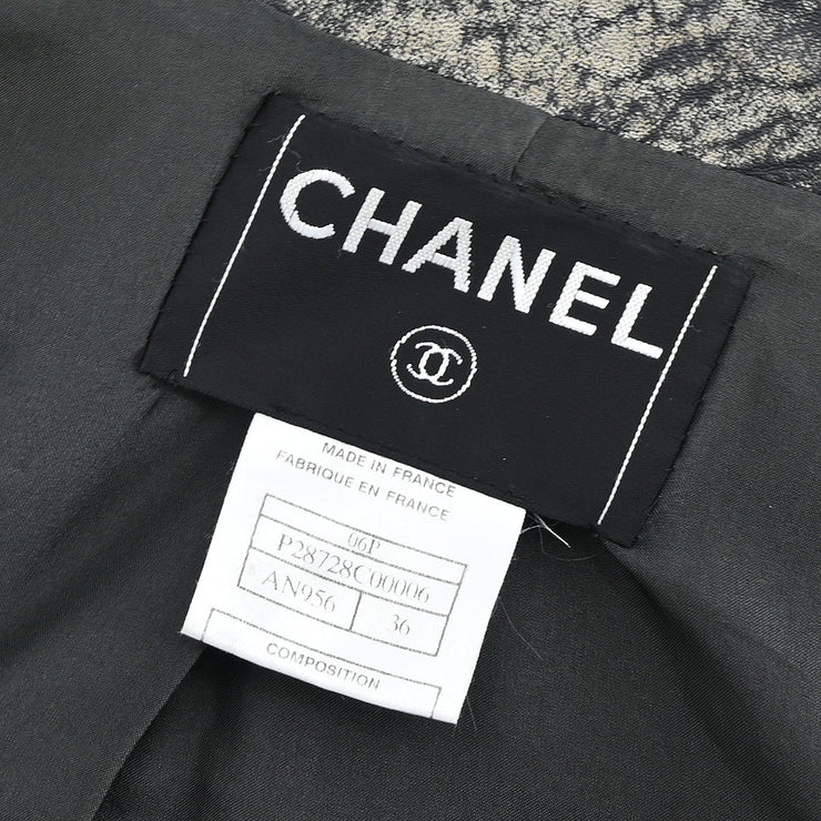 Chanel 2006 Zip Up Leather Jacket Gray 06P #36