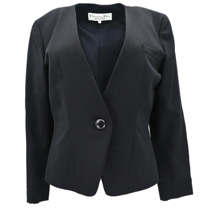 Christian Dior Collarless Jacket Black