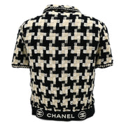 Chanel 2006 Zip Up Short Sleeve Jacket Black 06P #34