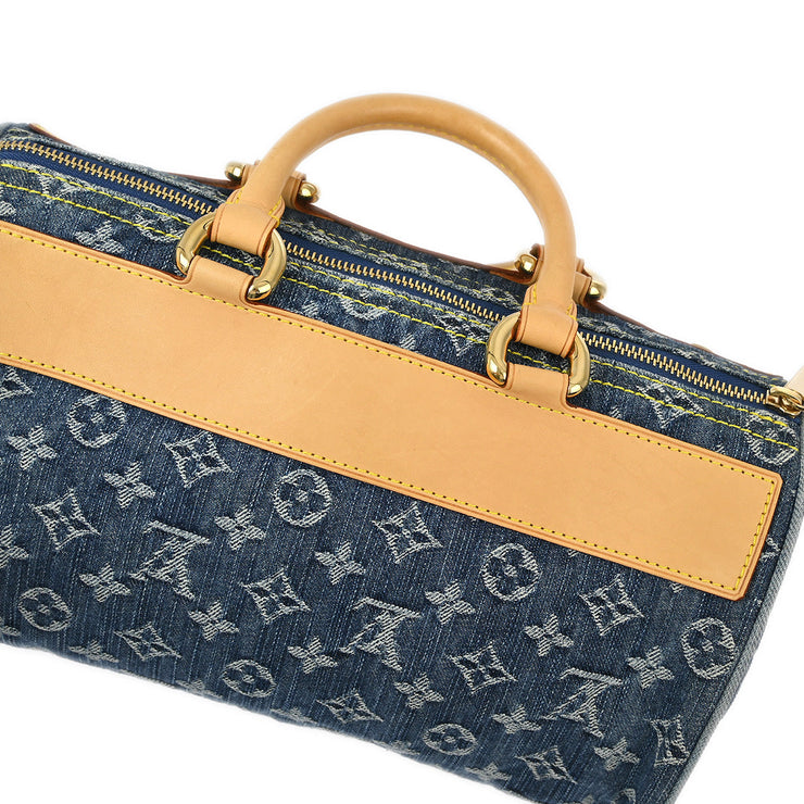 Louis Vuitton 2005 Blue Monogram Denim Neo Speedy Handbag M95019