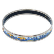 Hermes Enamel Cloisonne Ware Bangle Silver