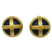 Chanel Gold Button Earrings Clip-On 95P