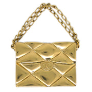 Chanel Bag Brooch Pin Gold 02P