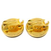 Chanel Button Earrings Clip-On Gold 99A