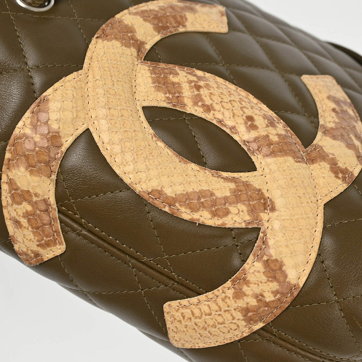 Chanel Khaki Calfskin Cambon Ligne Tote Handbag