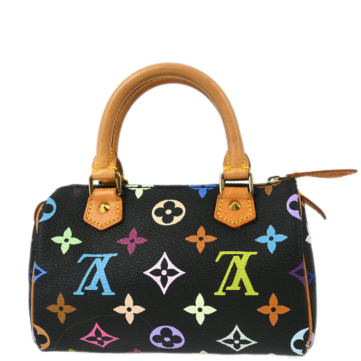 Louis Vuitton Black Multicolor Mini Speedy Handbag M92644