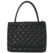 Chanel Black Caviar Medallion Tote Handbag