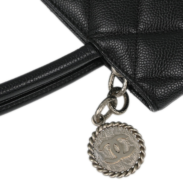 Chanel Black Caviar Medallion Tote Handbag