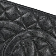 Chanel Black Caviar Medallion Tote Handbag