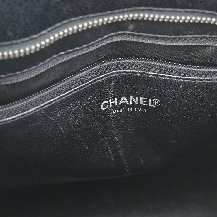 Chanel Black Caviar Medallion Tote Handbag