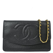 Chanel Black Caviar WOC Chain Shoulder Wallet Bag