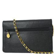 Chanel Black Caviar WOC Chain Shoulder Wallet Bag