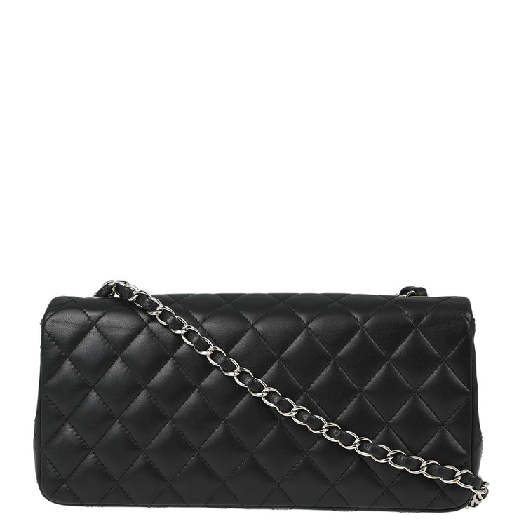 Chanel Black Lambskin East West Shoulder Bag