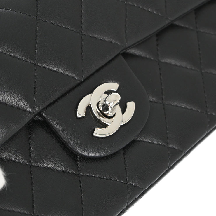 Chanel Black Lambskin East West Shoulder Bag