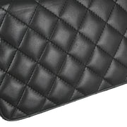 Chanel Black Lambskin East West Shoulder Bag