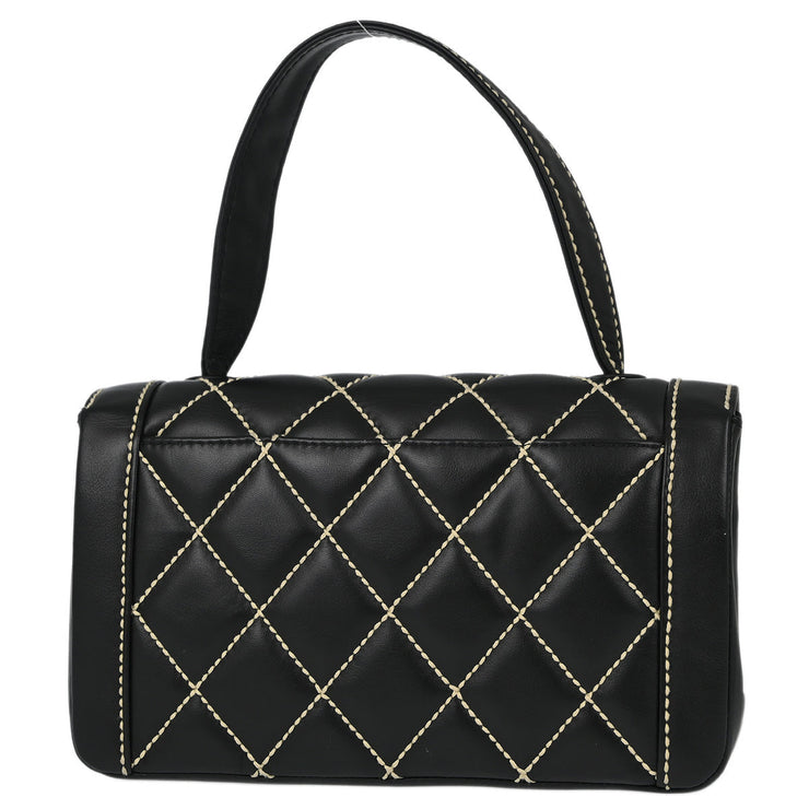 Chanel Black Calfskin Wild Stitch Handbag