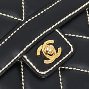 Chanel Black Calfskin Wild Stitch Handbag