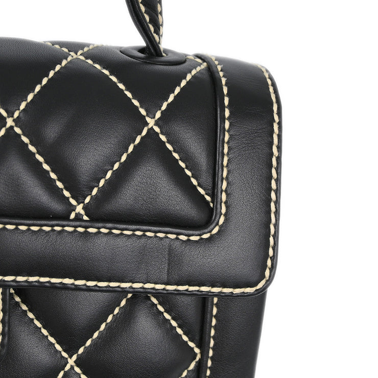 Chanel Black Calfskin Wild Stitch Handbag