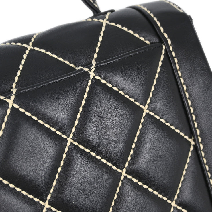 Chanel Black Calfskin Wild Stitch Handbag