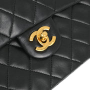 Chanel Black Lambskin Mini Classic Square Flap Shoulder Bag 17