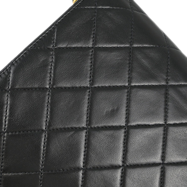 Chanel Black Lambskin Turnlock Small Half Flap Shoulder