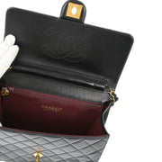 Chanel Black Lambskin Turnlock Small Half Flap Shoulder