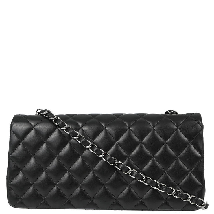 Chanel Black Lambskin East West Shoulder Bag