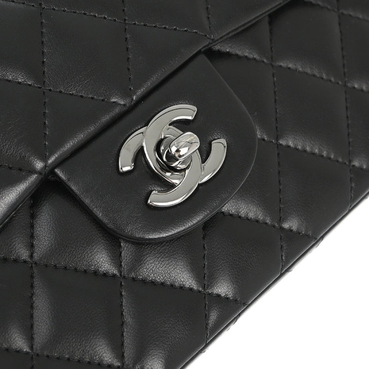 Chanel Black Lambskin East West Shoulder Bag