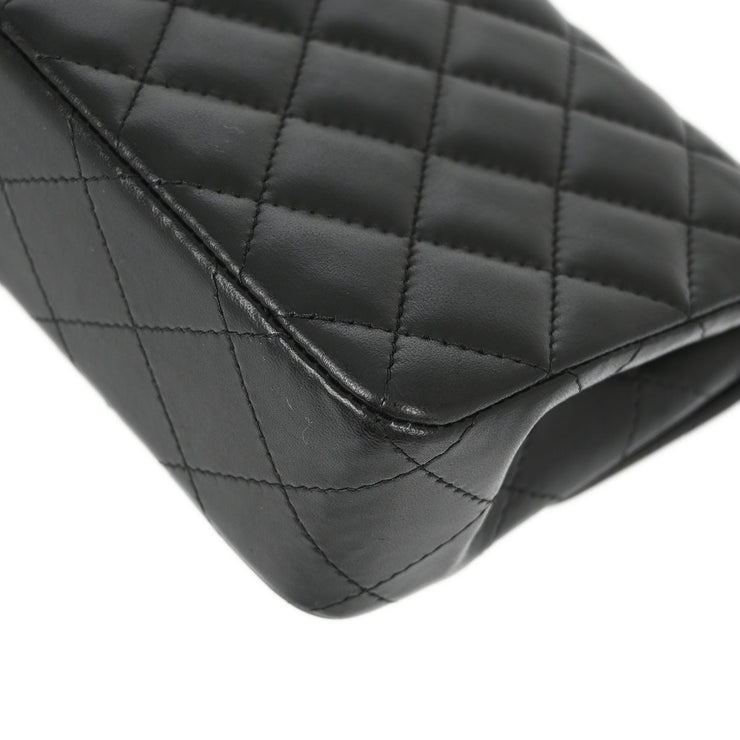 Chanel Black Lambskin East West Shoulder Bag