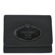 Prada Black Nylon Trifold Wallet