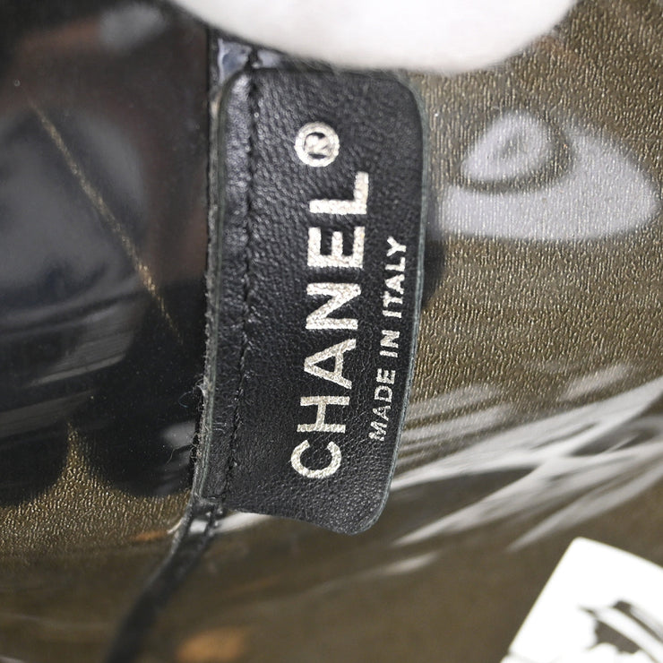 Chanel Black Vinyl Window Tote Handbag