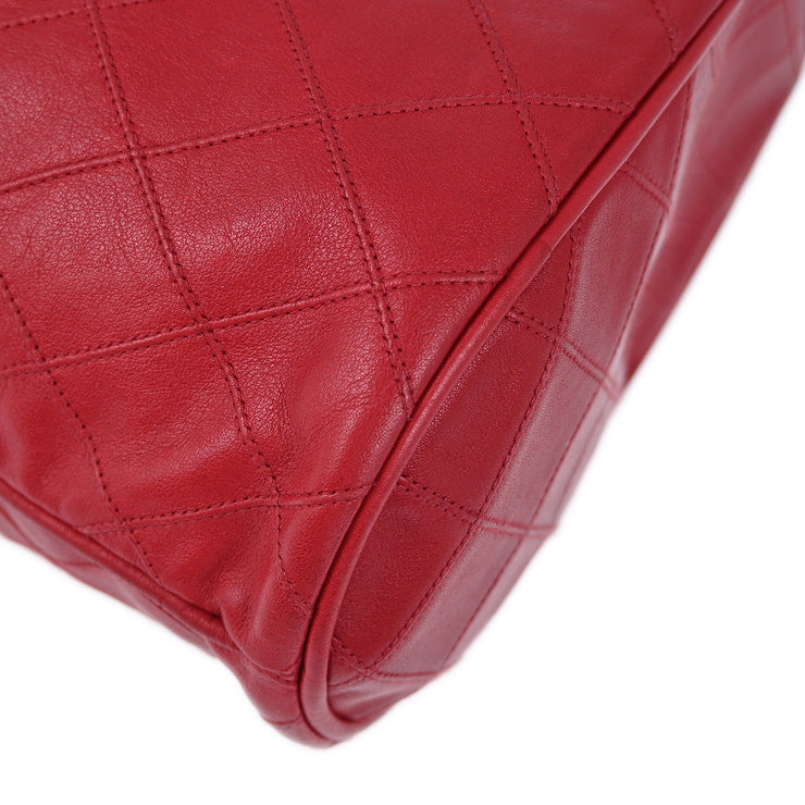 Chanel Red Lambskin Bicolore Drawstring Shoulder Bag