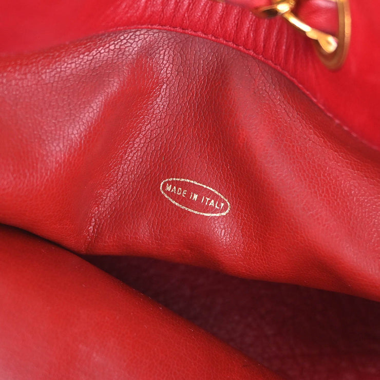 Chanel Red Lambskin Bicolore Drawstring Shoulder Bag