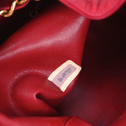 Chanel Red Lambskin Bicolore Drawstring Shoulder Bag