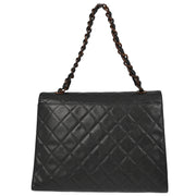 Chanel Black Caviar Straight Flap Chain Handbag