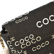 Chanel Black Canvas COCO East West Choco Bar Shoulder Bag