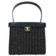 Chanel * Navy Rattan Basket Handbag