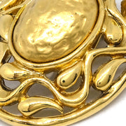 Yves Saint Laurent Gold Oval Earrings Clip-On