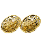 Yves Saint Laurent Gold Oval Earrings Clip-On