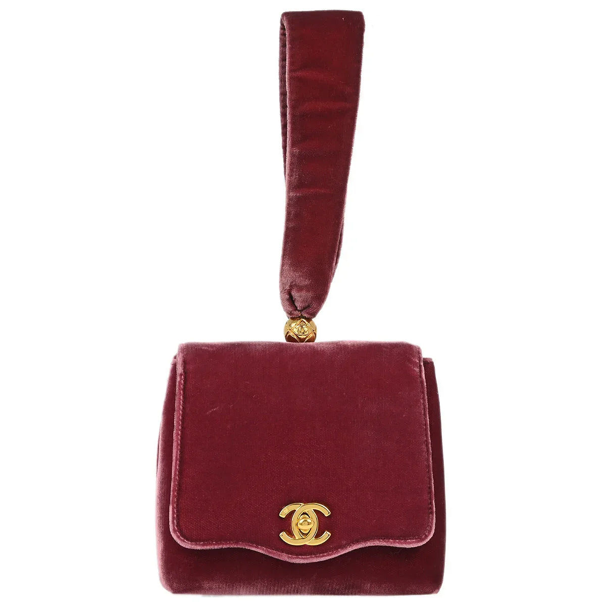Chanel Pink Velvet Handbag