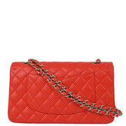 Chanel Red Perforated Lambskin Medium Classic Double Flap Shoulder Bag