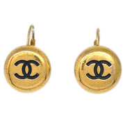 Chanel Button Earrings Clip-On Gold 97A