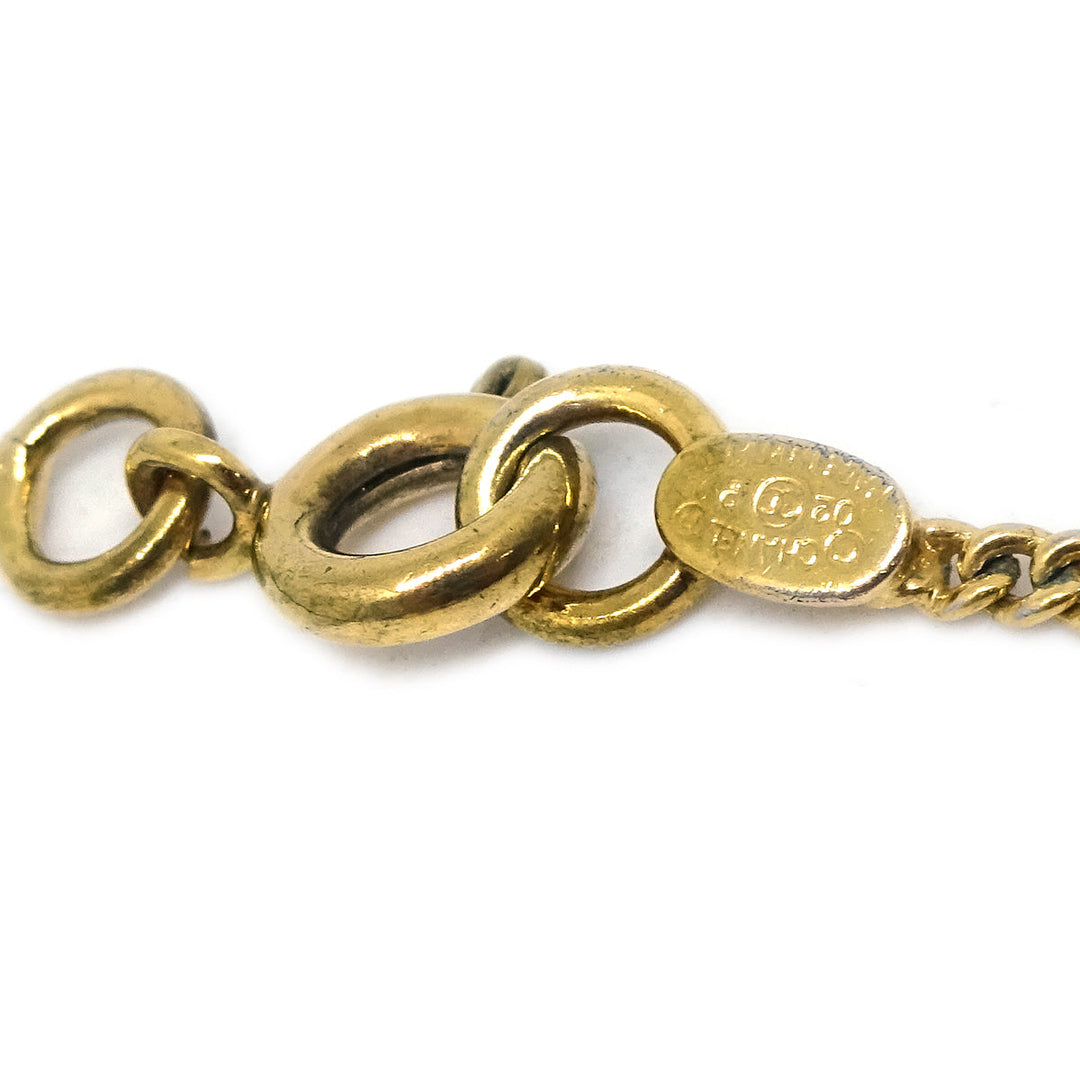 Chanel CC Chain Pendant Necklace Rhinestone Gold 02P – AMORE