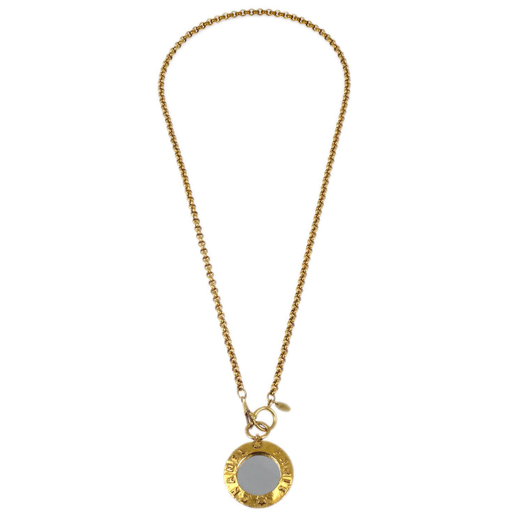 Chanel Gold Chain Mirror Pendant Necklace 28