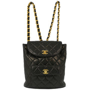 Chanel Black Lambskin Large Duma Backpack