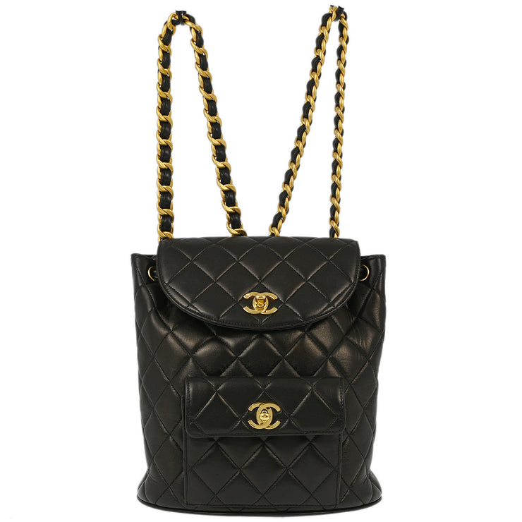 Chanel Black Lambskin Large Duma Backpack