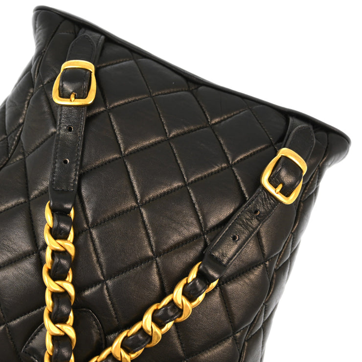 Chanel Black Lambskin Large Duma Backpack